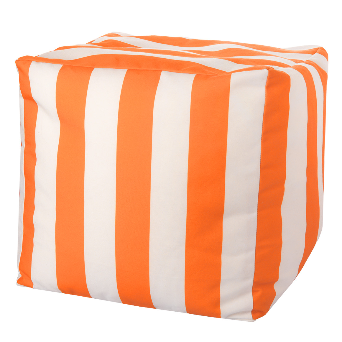 My Home Sitzpouf in Würfelform orange / weiss