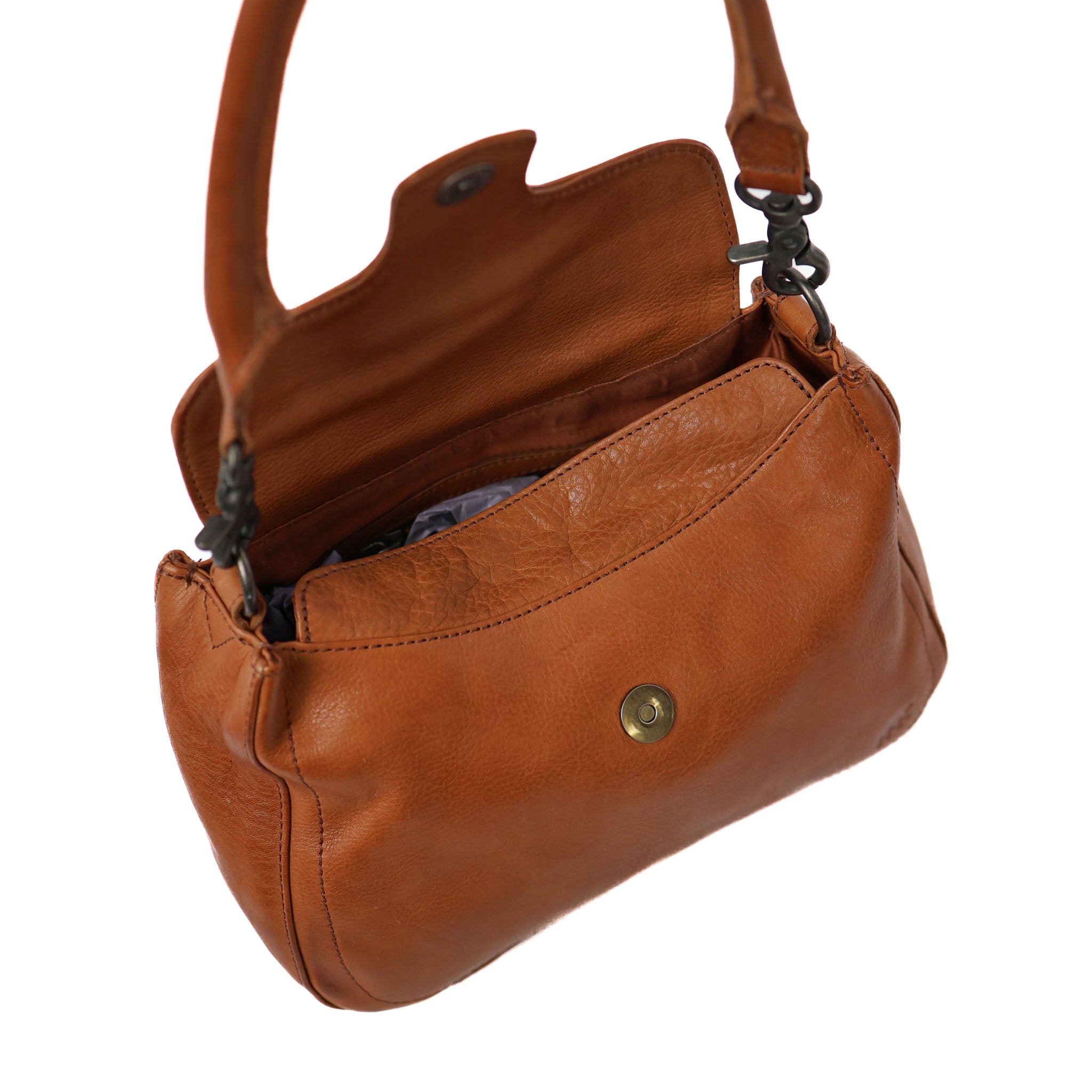 Hand-/schoudertasje met flap 'Fenna' cognac COGNAC