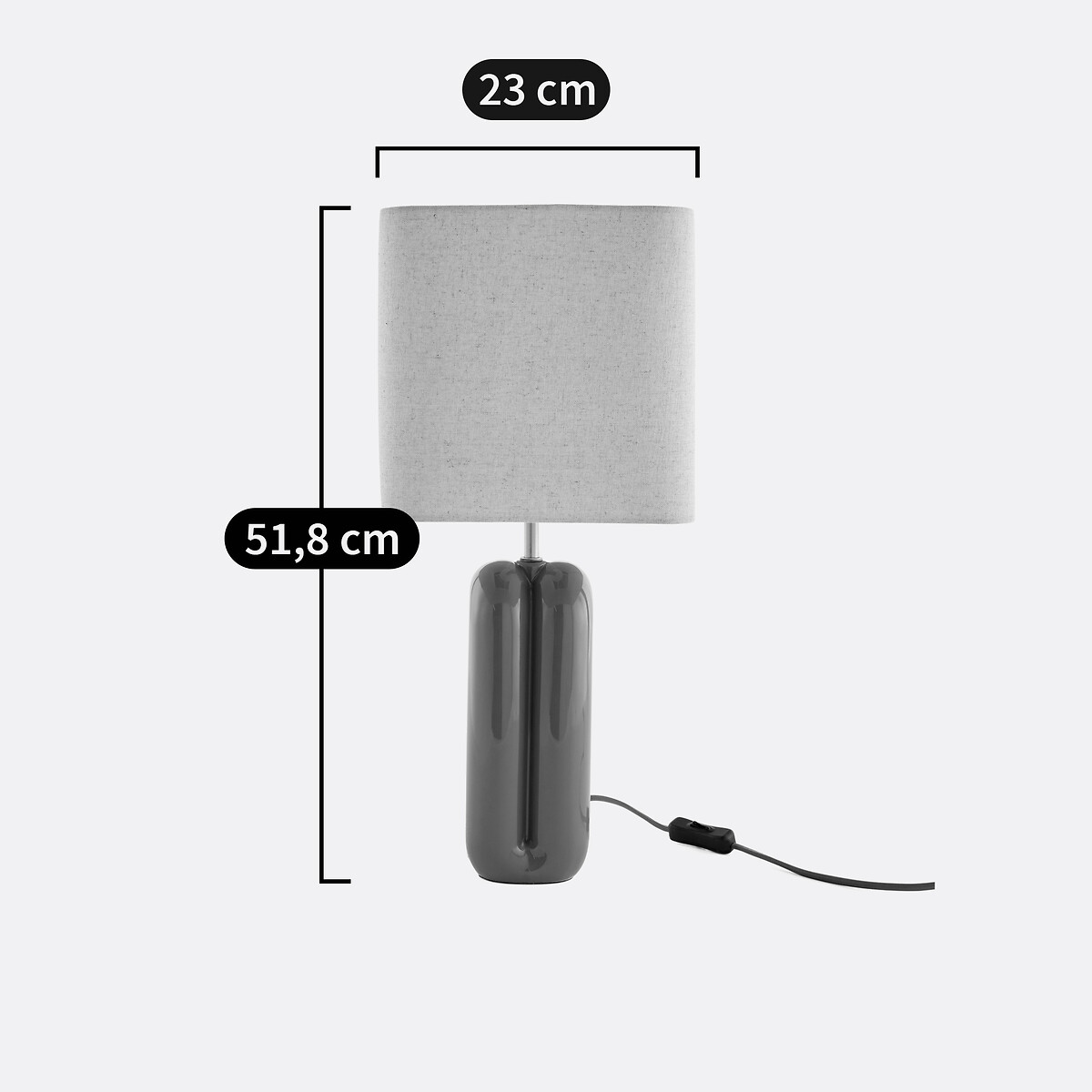 LA REDOUTE INTERIEURS<br>Candeeiro de mesa em cerâmica e linho, Malo
