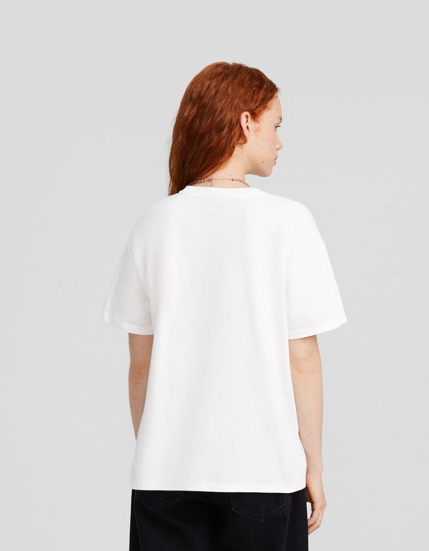 Camiseta oversized de manga curta com estampa de Kurt Cobain