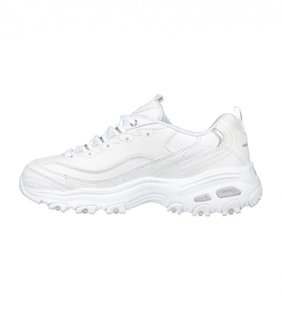 Tênis de couro Skechers D'Lites Fresh Start, branco