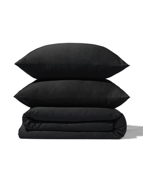 housse de couette en satin 200x200/220 noir