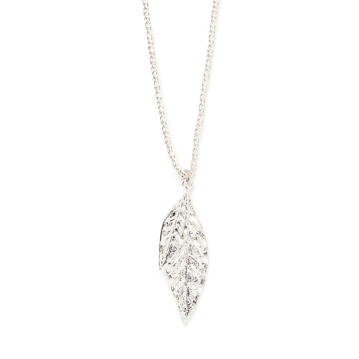 collier feuille plaqué argent - THALIE