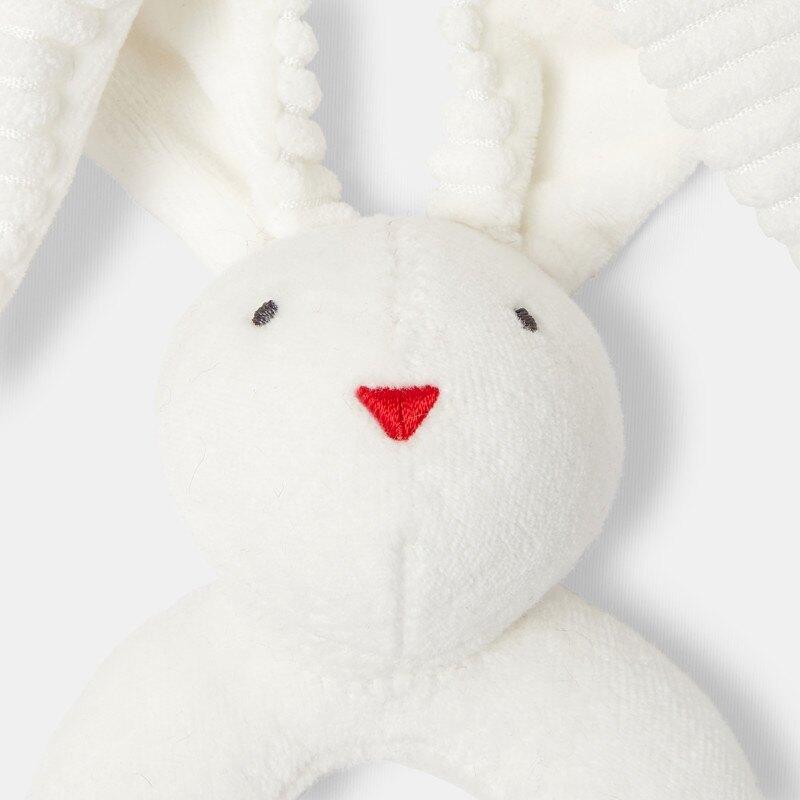 Hochet lapin en velours blanc naissance Absorba Blanc