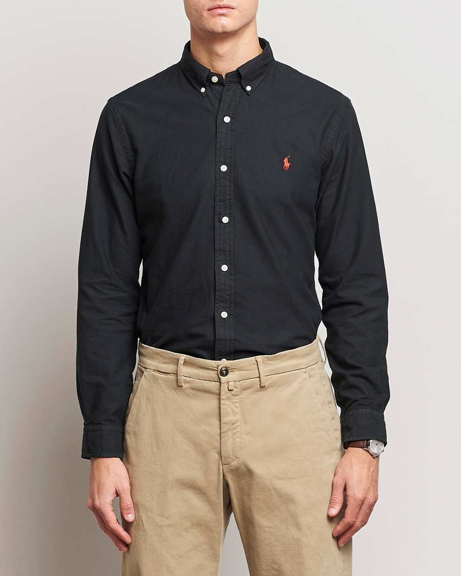 Polo Ralph Lauren Slim Fit Garment Dyed Oxford Shirt Polo Black