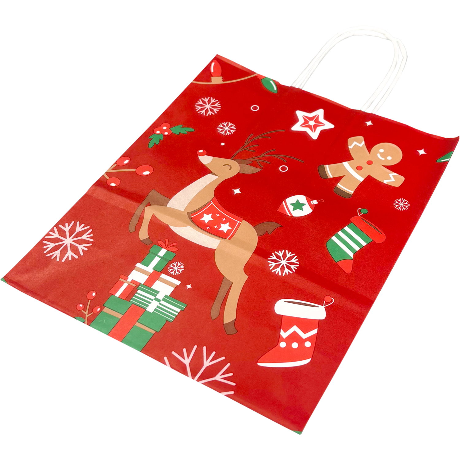Tas, Hert, Papier, gedraaid papieren koord, 18x 8x22cm, draagtas, rood