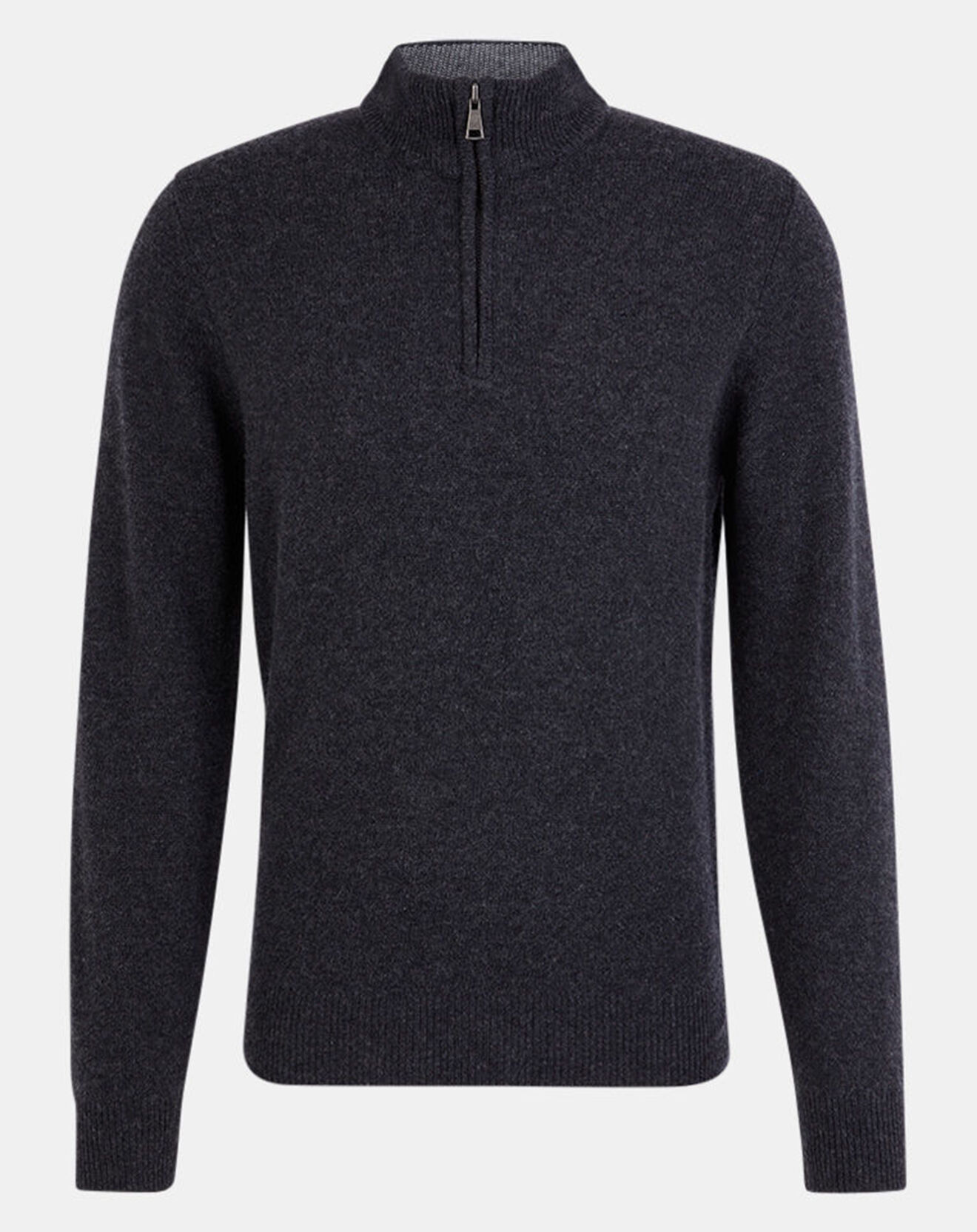 Hackett London Pull 100% Laine d'agneau zippé gris foncé
