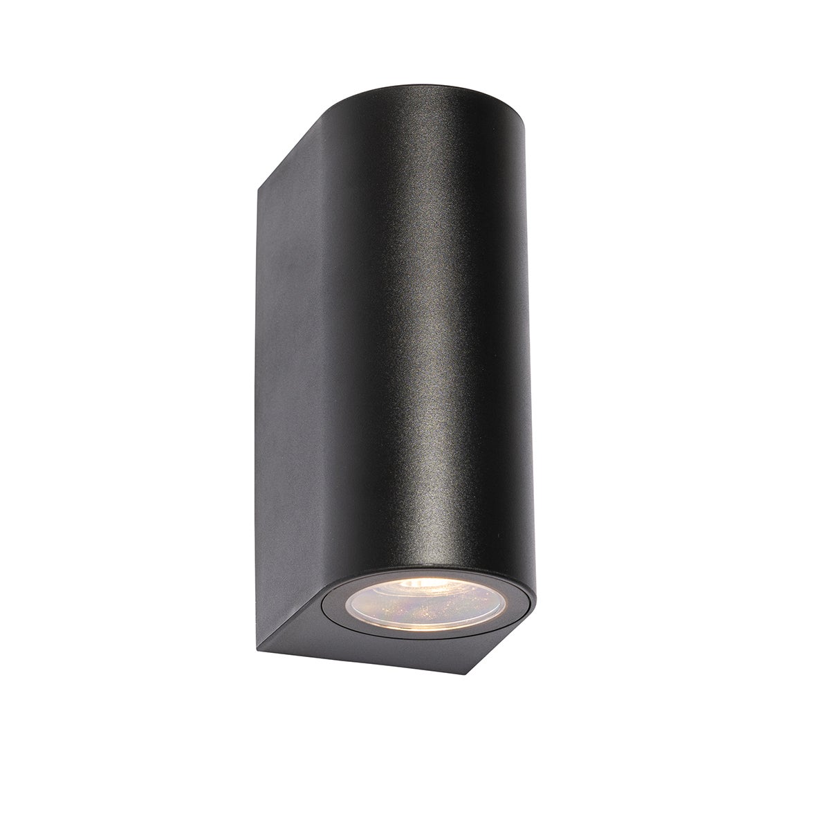 Moderne buitenwandlamp van zwart kunststof, ovaal, 2-lichts – Baleno