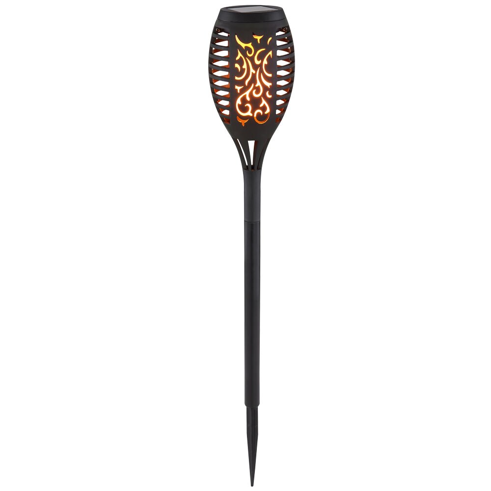 3er Set LED Solar-Steckleuchte, Stanzungen, schwarz, H 49,5 cm