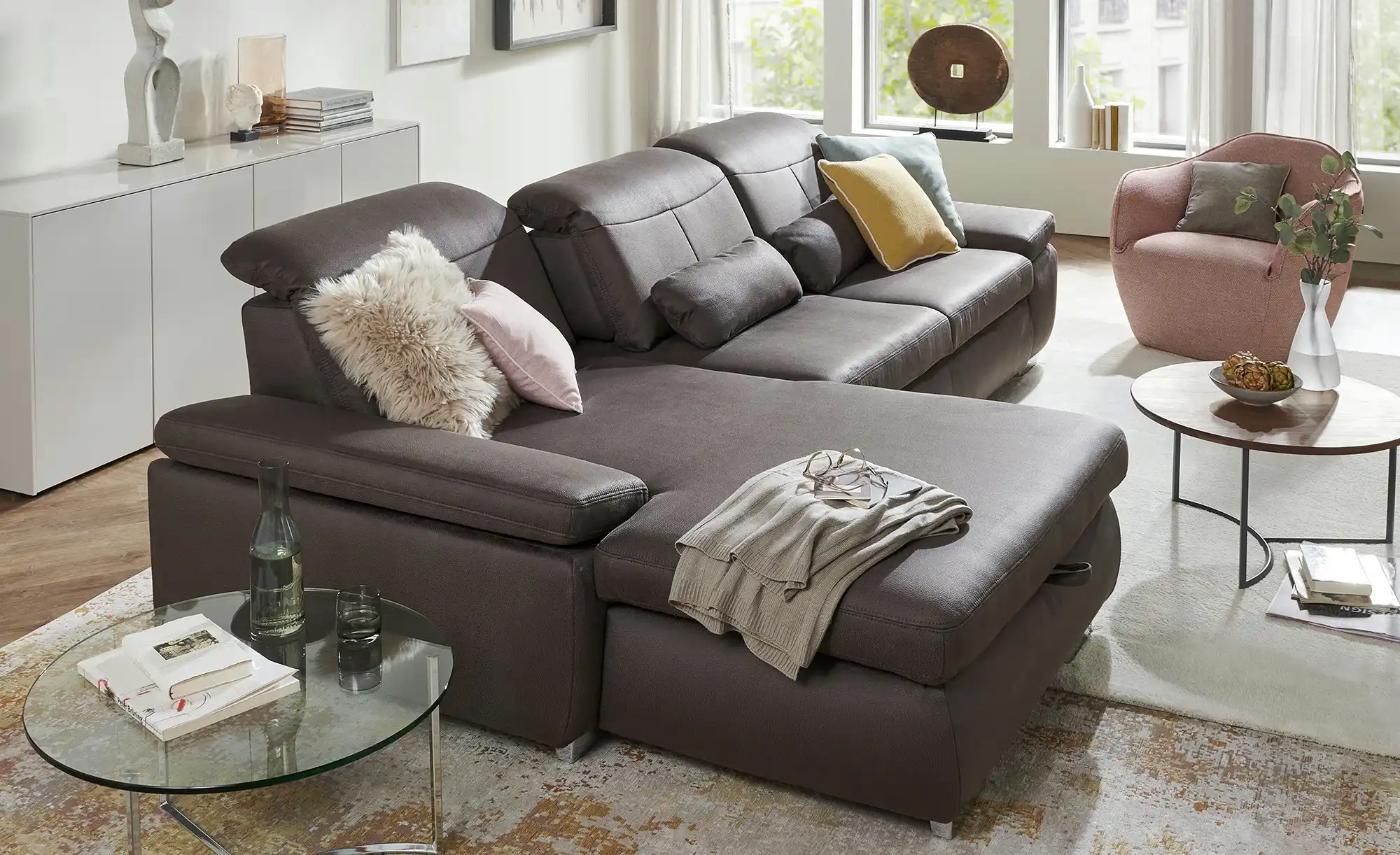Lounge Collection Ecksofa aus Mikrofaser Kathrin