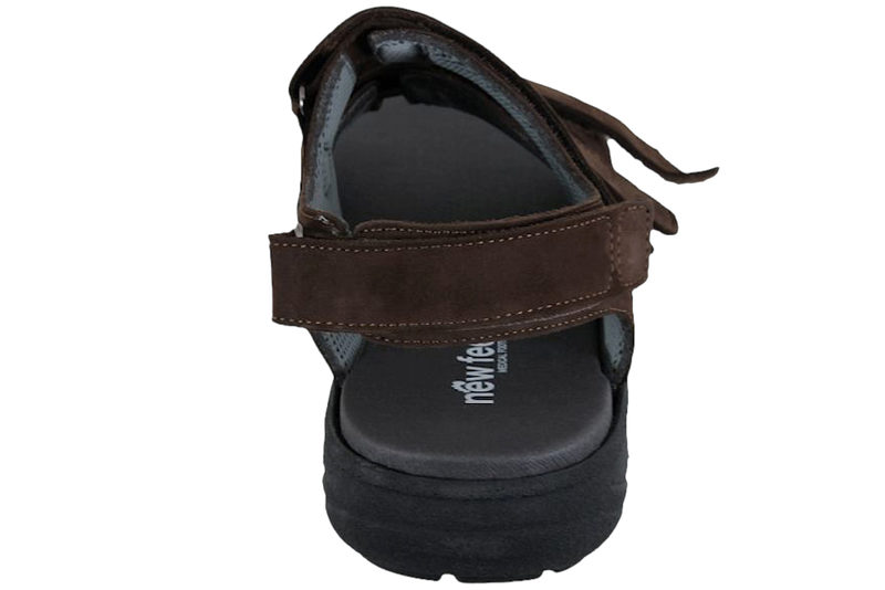NEW FEET HERRESANDAL I BRUNT OLIERET SKIND