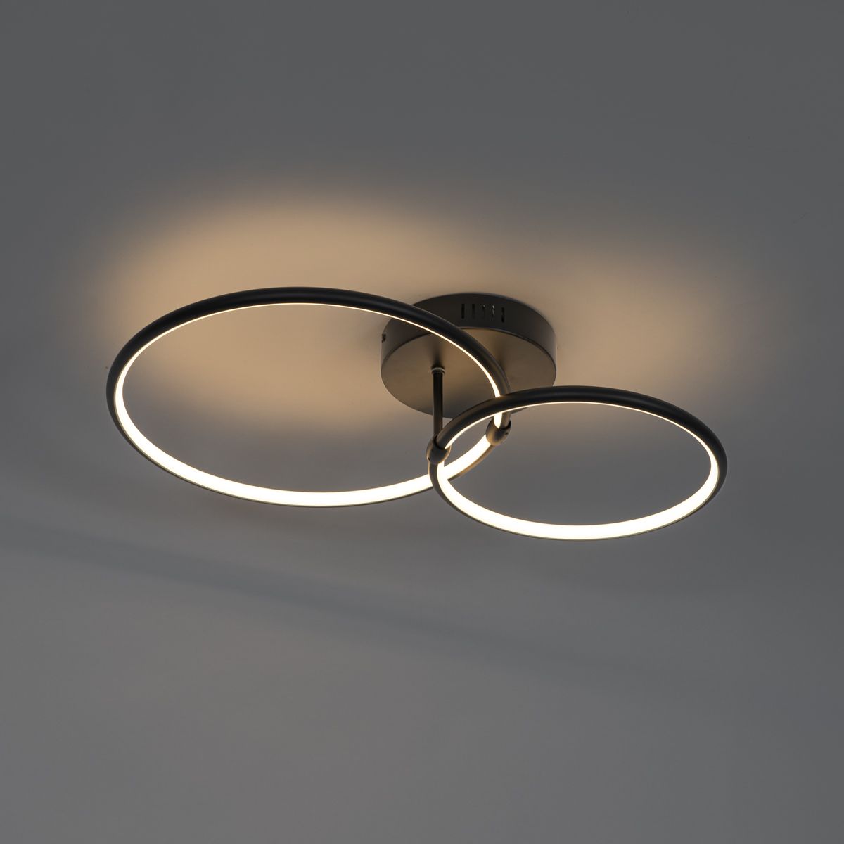 Design plafondlamp zwart incl. LED 3-staps dimbaar 2-lichts - Joaniqa