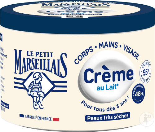 Le Petit Marseillais Crème Au Lait Multi-Usage Peaux Très Sèches Pot 360ml