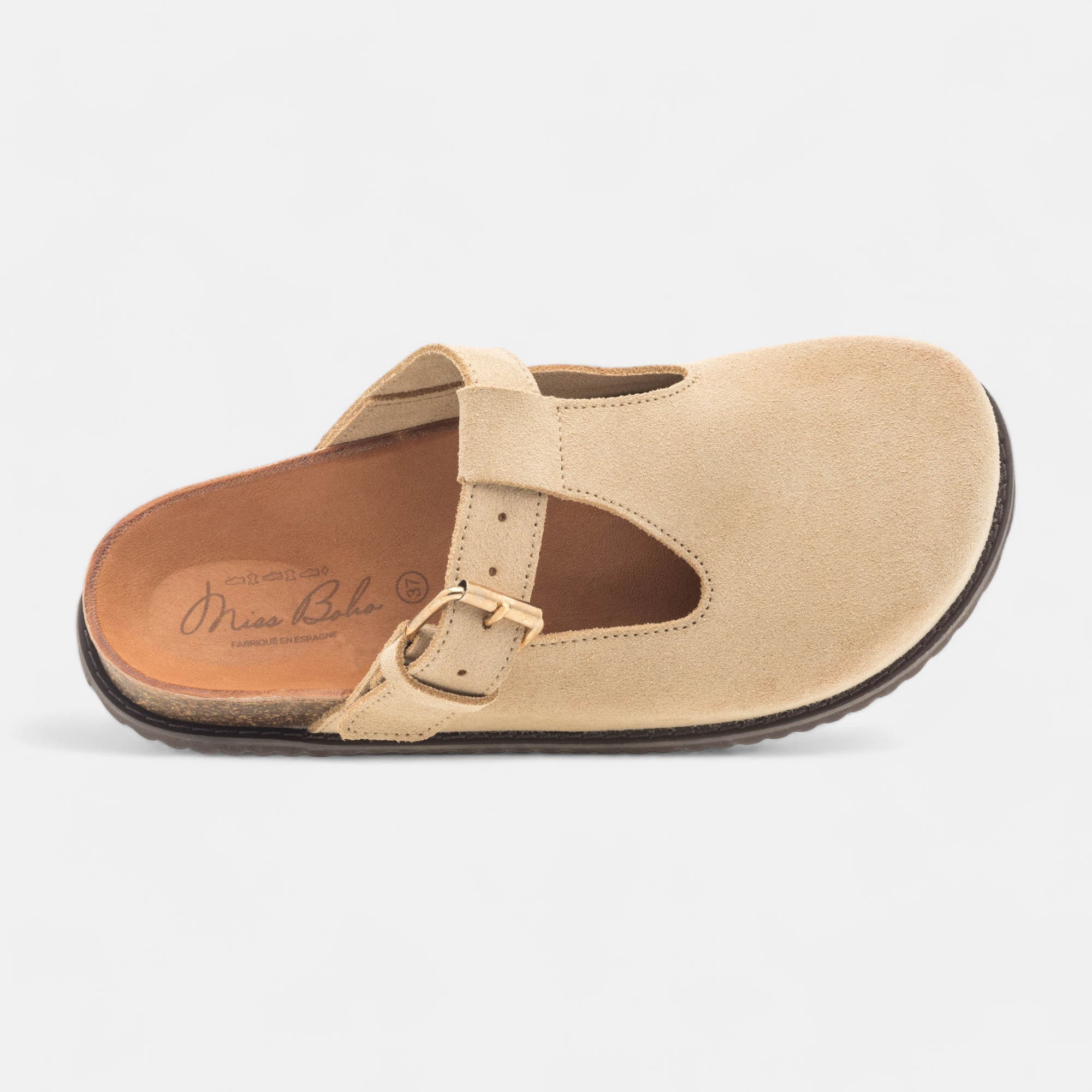 Mules Femme en cuir beige