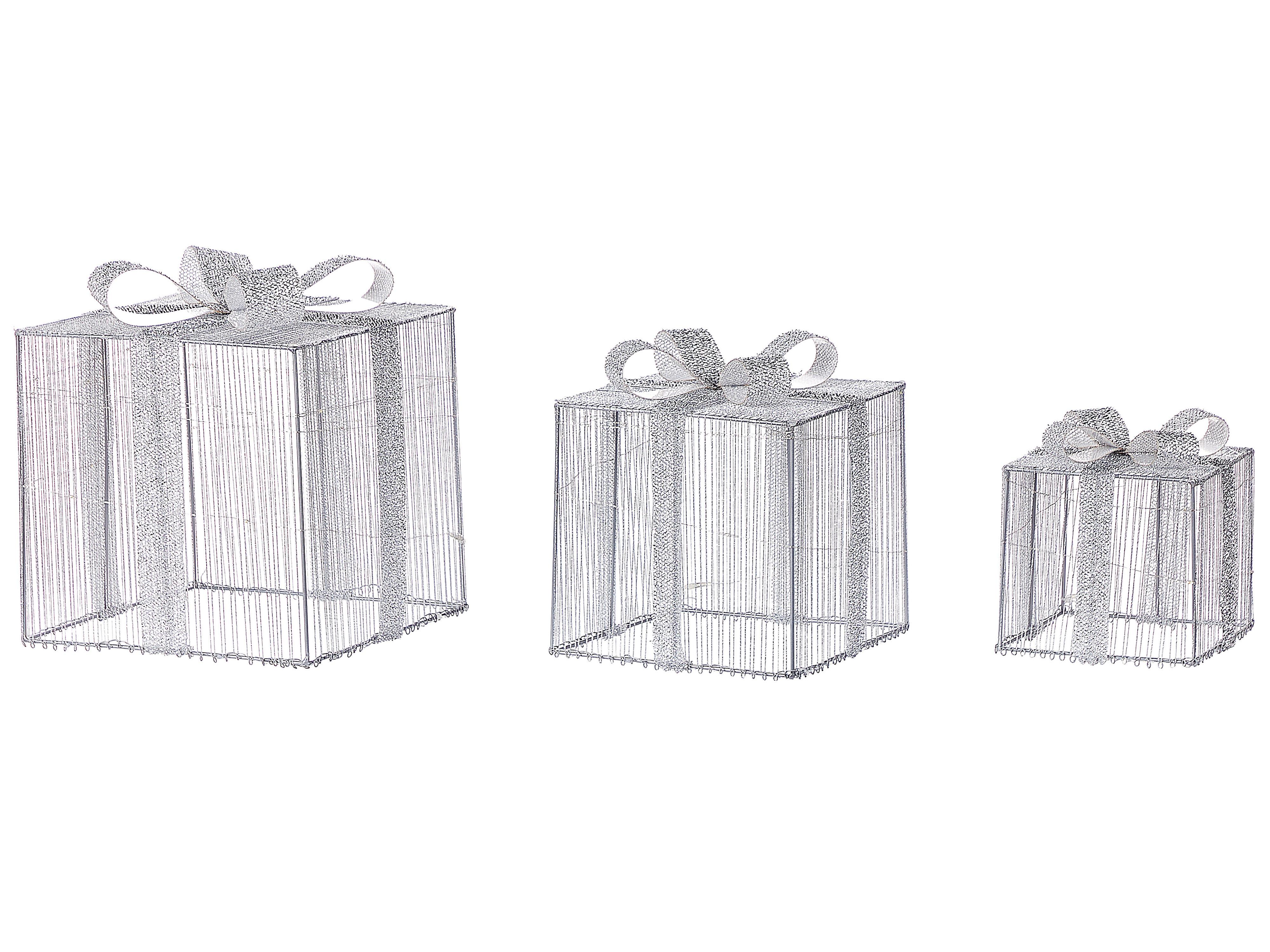 Buitendecoratie LED ARNES Kerstcadeaus 25/20/15 cm Zilver