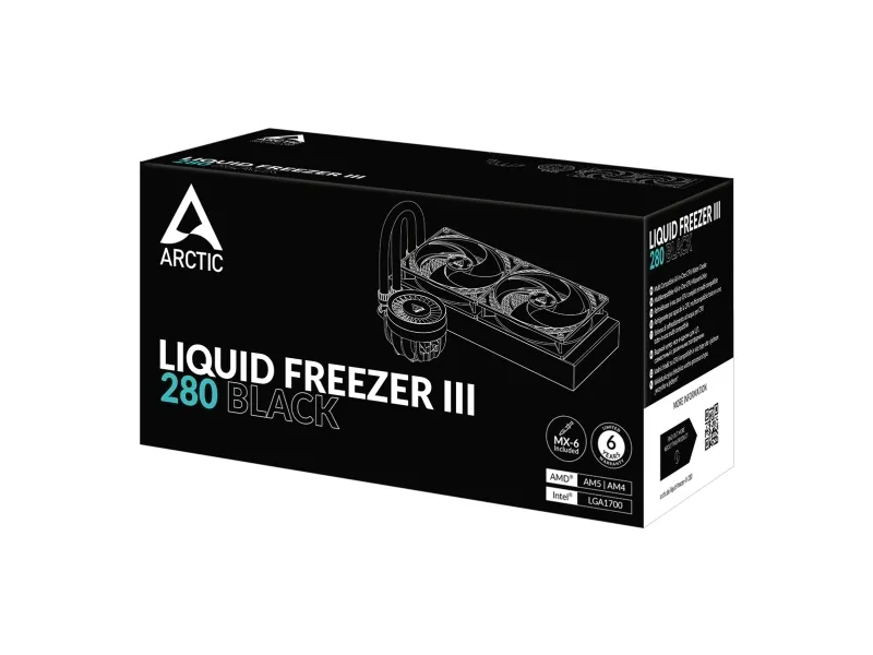 ARCTIC Liquid Freezer III 280 - Processors flydende kølesystem - Radiatorstørrelse: 280 mm - (for: LGA1700, AM5, AM4) - sort