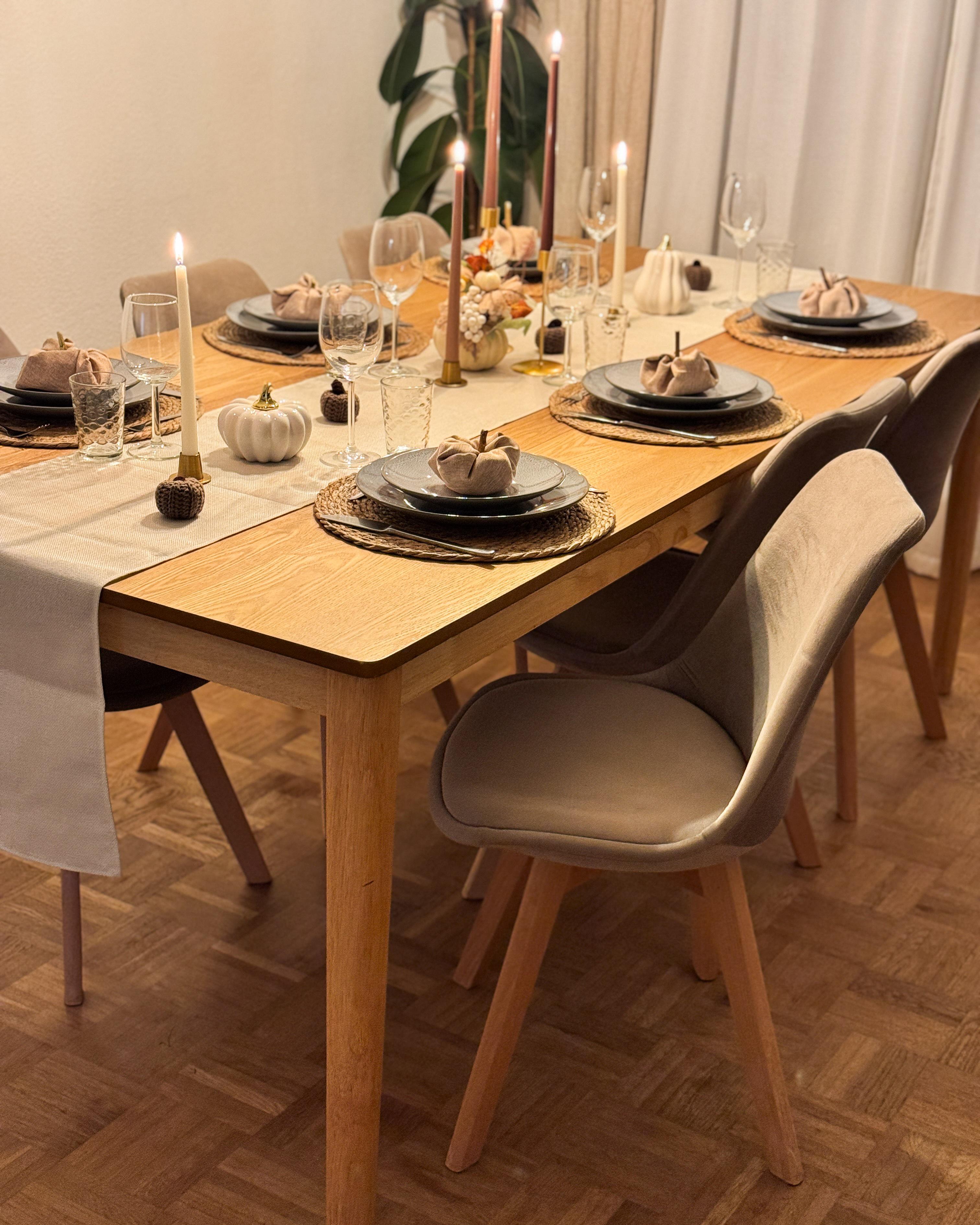 Eettafel ERMELO Natuurlijk essenhout 100 cm 200 cm