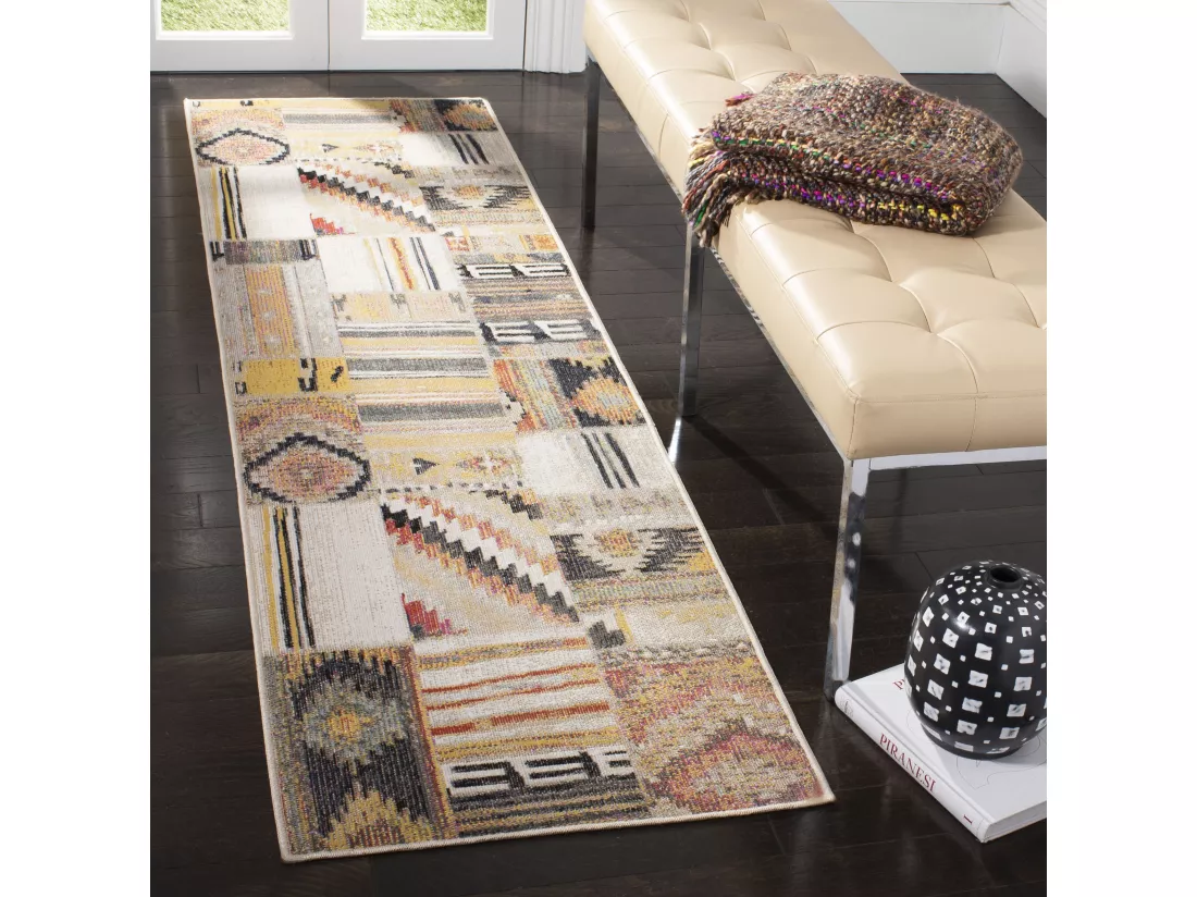 Tapis Taupe & Multi 69 X 244 cm - Leighton