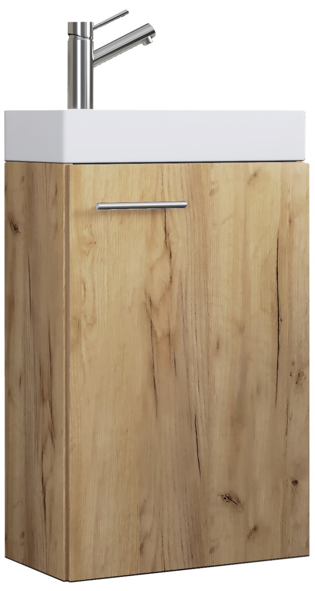 2-delige wastafelmeubel, smal, Slito honing eiken