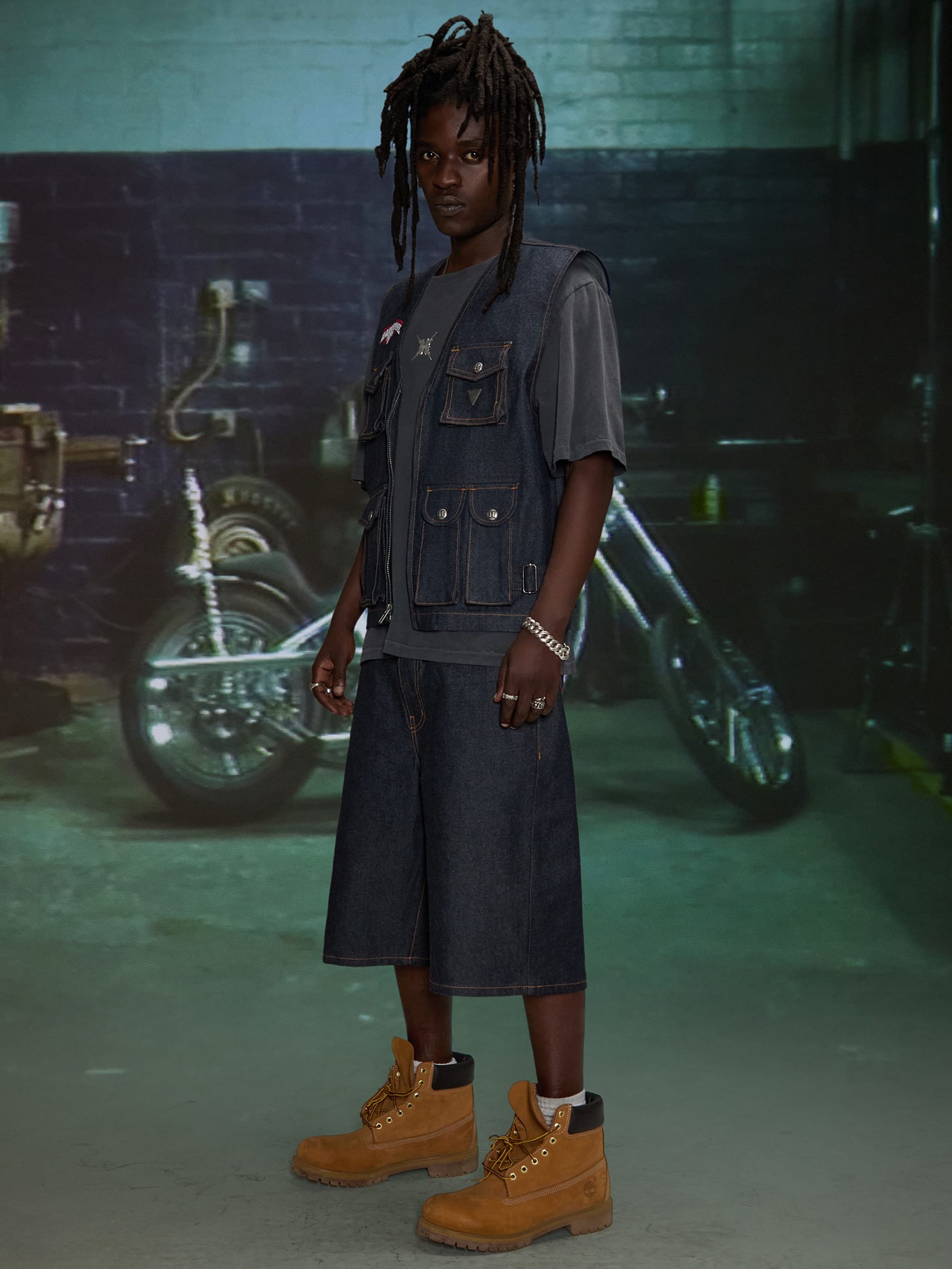 Colete HARDSTONE em denim cru