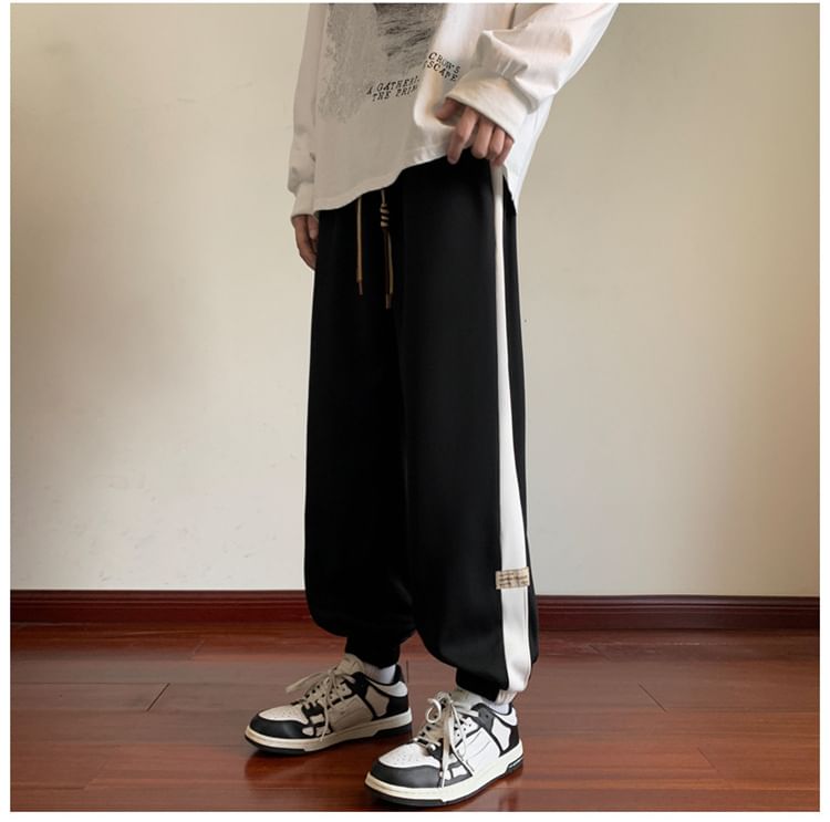 Savenne - Harem-joggingbroek met trekkoord en contrasterende rand