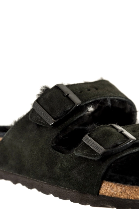 Sandales - nu-pieds birkenstock arizona shearling leve narrow 00049 -black