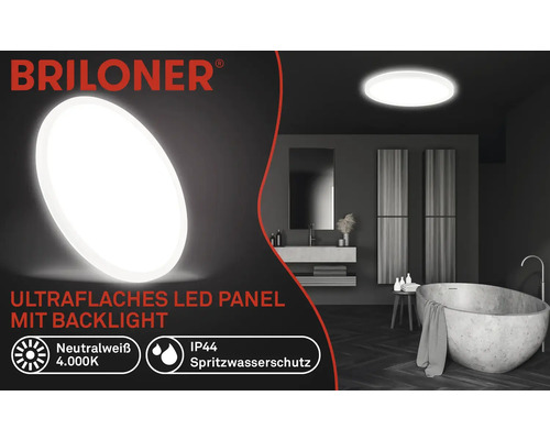 LED Sensor Plafondlamp IP44 22W 3000 lm 4000 K HxØ 3x42 cm Slank Wit + Achtergrondverlichting