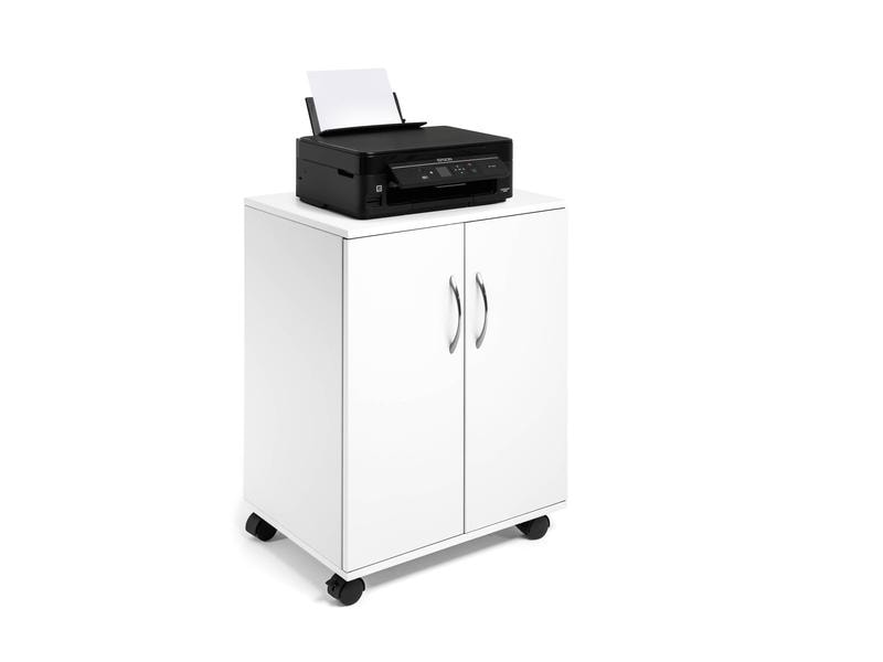 DURABLE Multifunktionswagen 74/53 2 Türen, 2 Böden, Weiss Bürowagen für eine saubere Ordnung