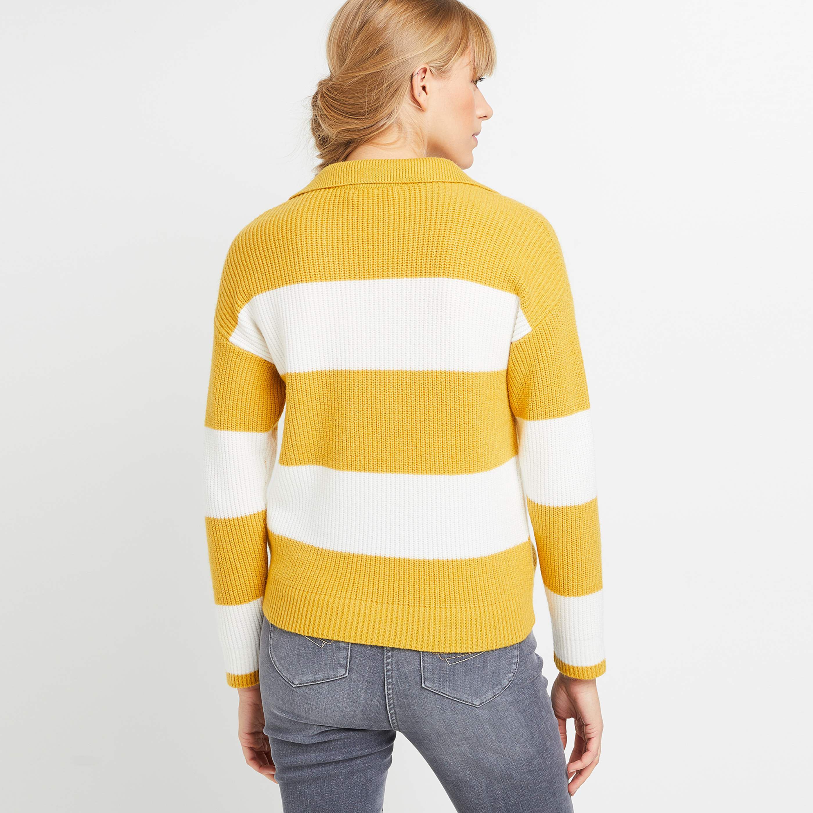 Pull rayé femme - JAUNE