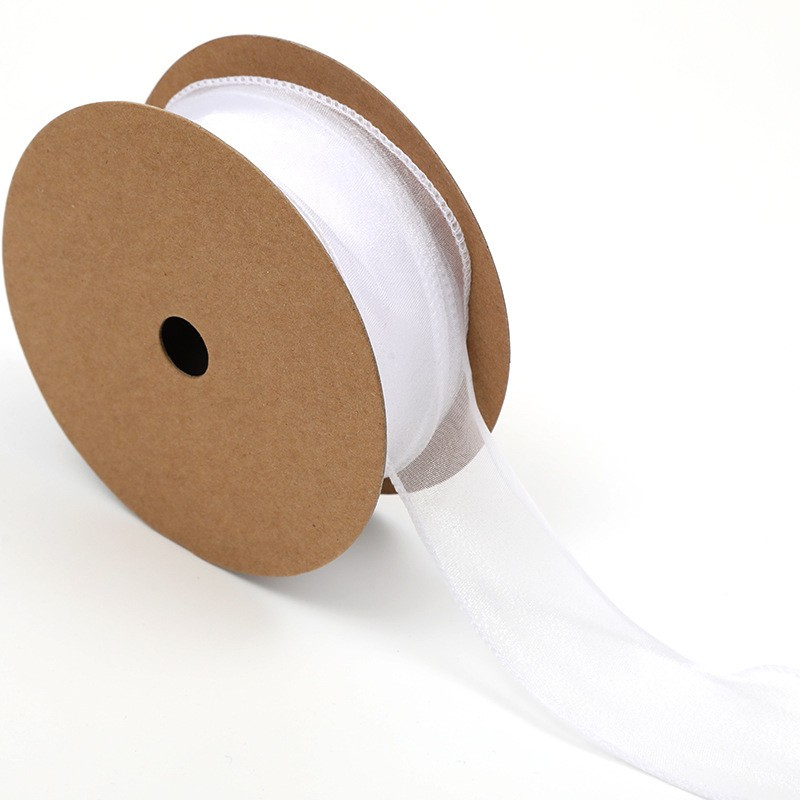 (4cmx10m) Geschenkband Organza Deko Band - Weiss