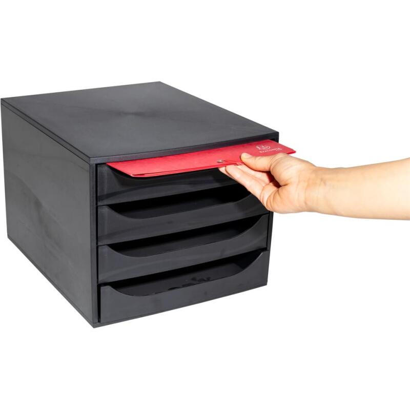 Module de classement Ecobox Ecoblack 4 tiroirs - Noir