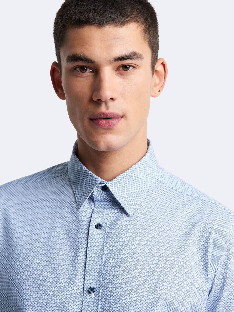 Chemise slim stretch géométrique