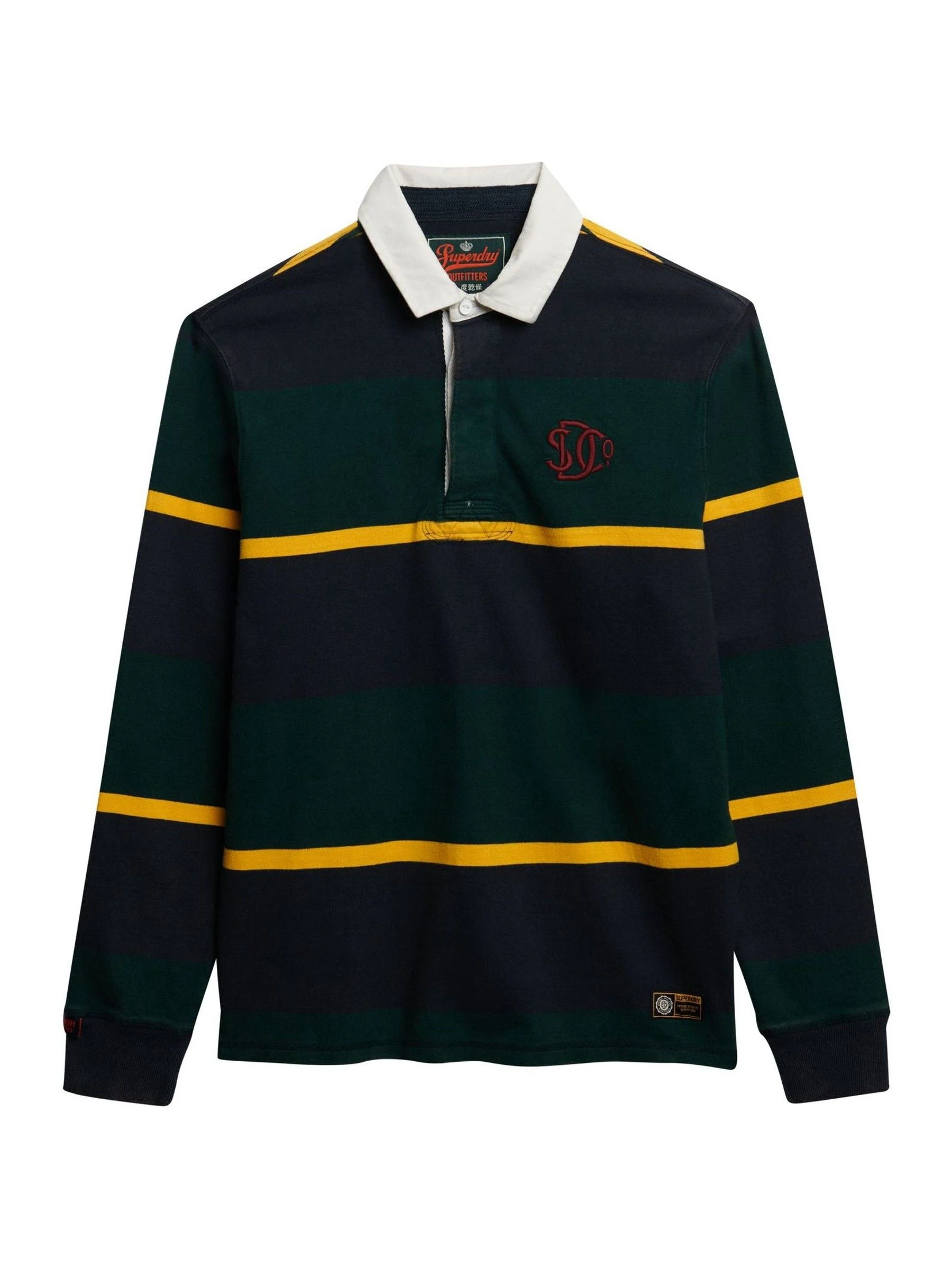 Groen - Superdry Vintage Athletic Stripe Rugby Top