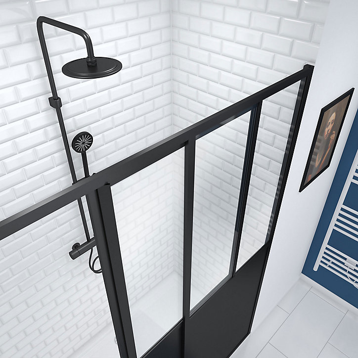 Porte de douche coulissante noir Galedo Fabrik 140cm