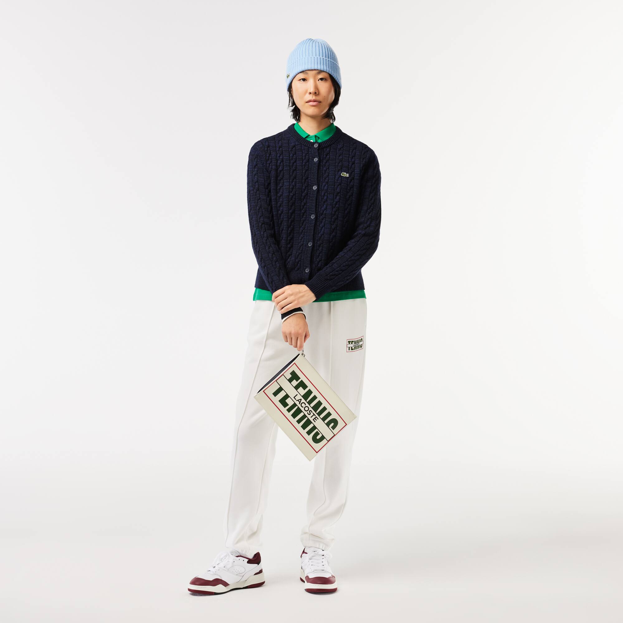 Tennis-Clutch aus beschichtetem Canvas Geldbörsen & Kleinlederwaren - Weiss - Lacoste - Damen