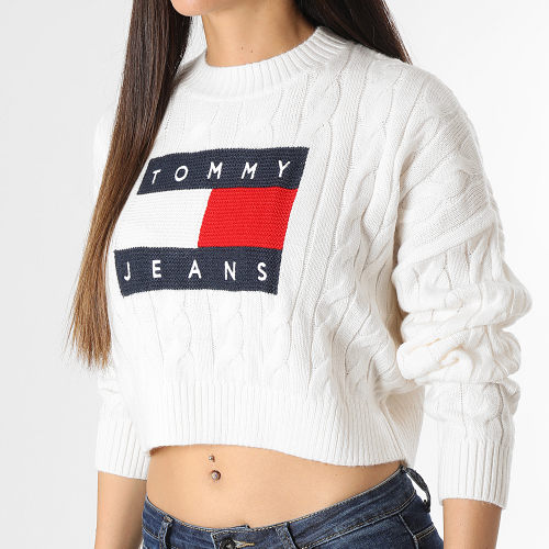 Pull Crop Femme Boxy Center Flag 4261 Beige