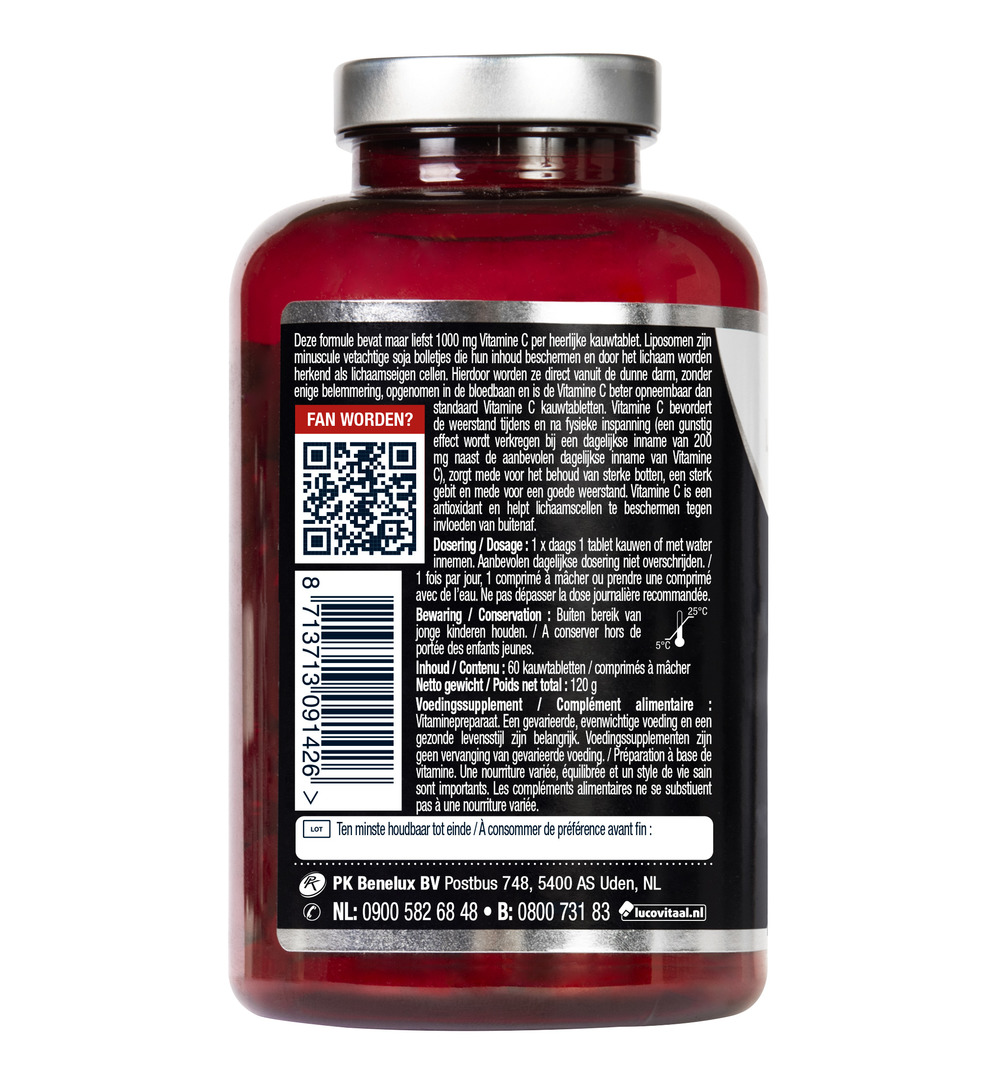 Lucovitaal Vitamine C 1000mg Liposomaal (60 kauwtabletten)