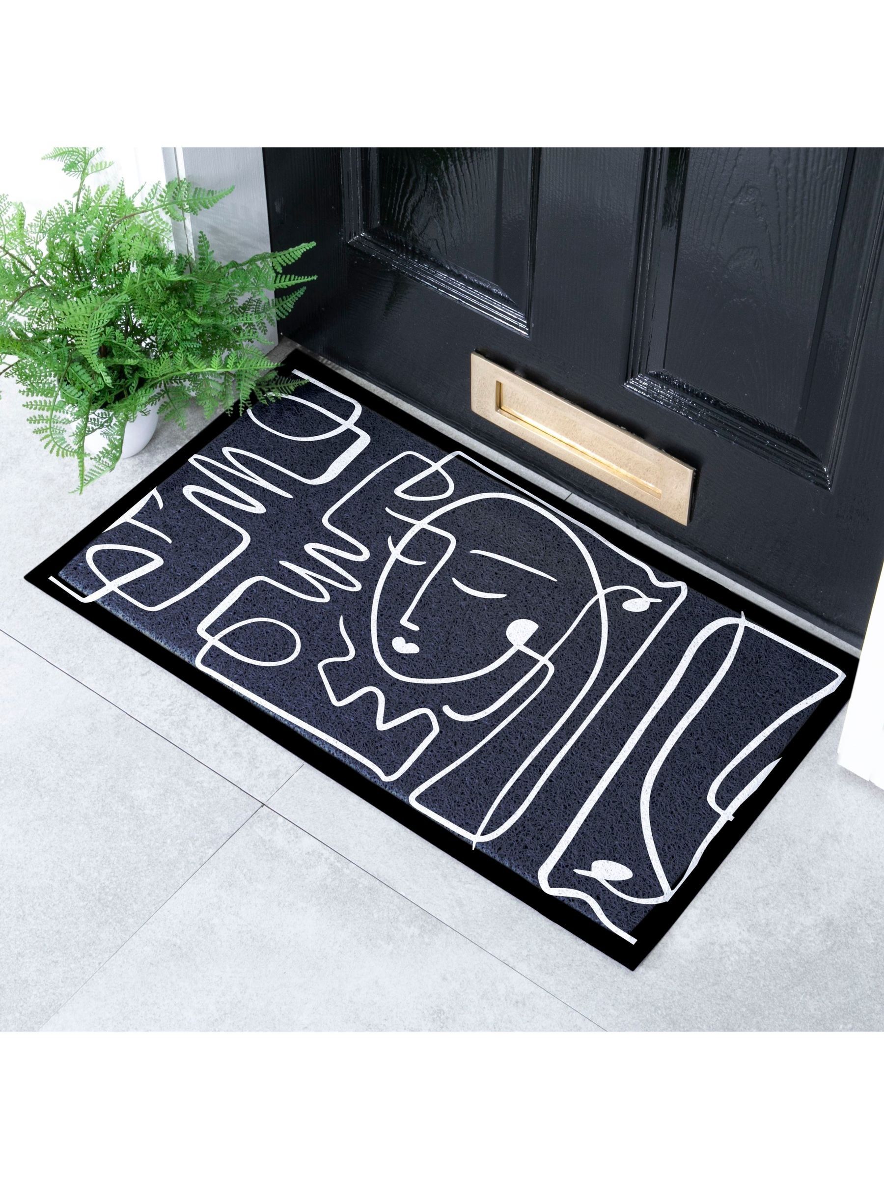 Artsy Mats Face Lines Abstract Indoor Outdoor Doormat