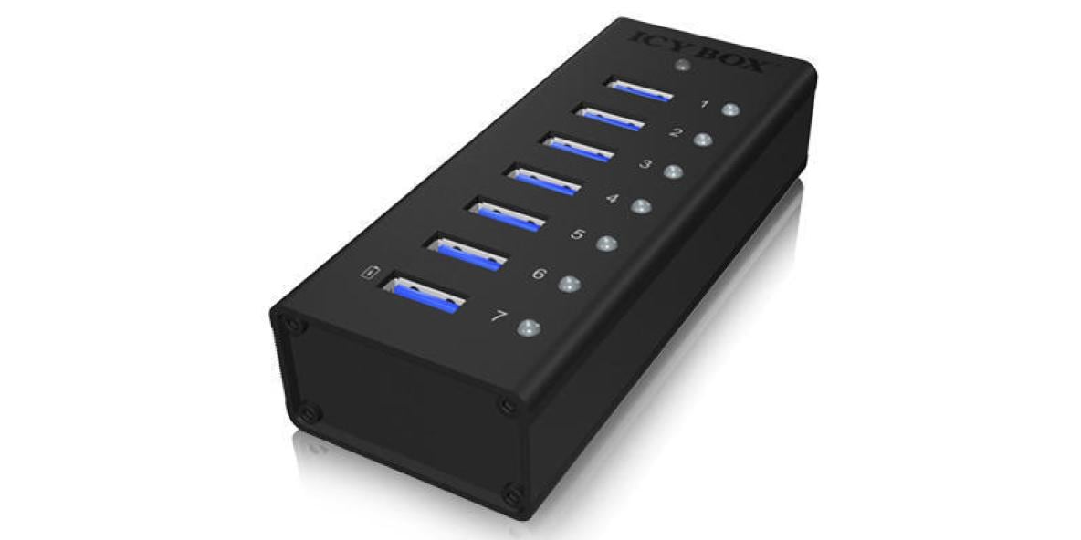 ICY BOX USB-Hub IB-AC618 USB-3.0-Hub mit 7 Ports