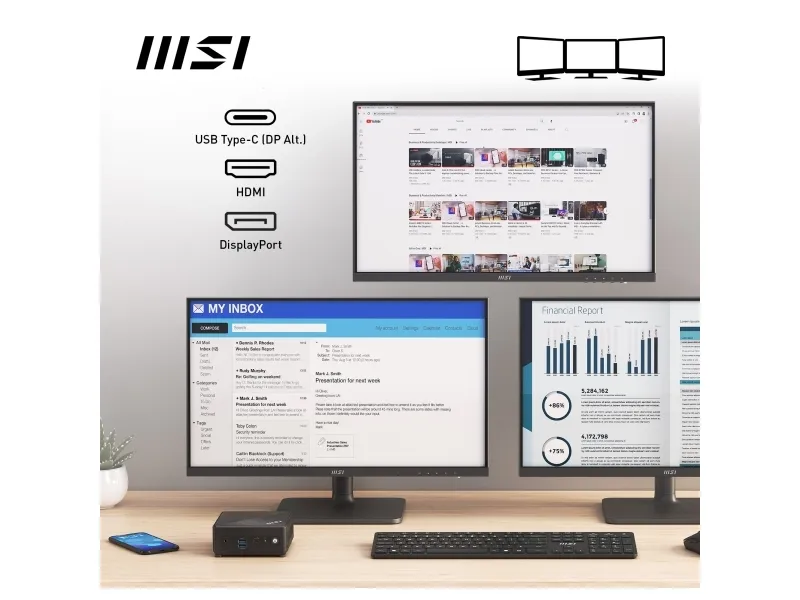 MSI Cubi N ADL 001BEU - Barebone - mini PC 1 x N-series N200 / op til 3.7 GHz - RAM 0 GB - UHD Graphics - Gigabit Ethernet - sort