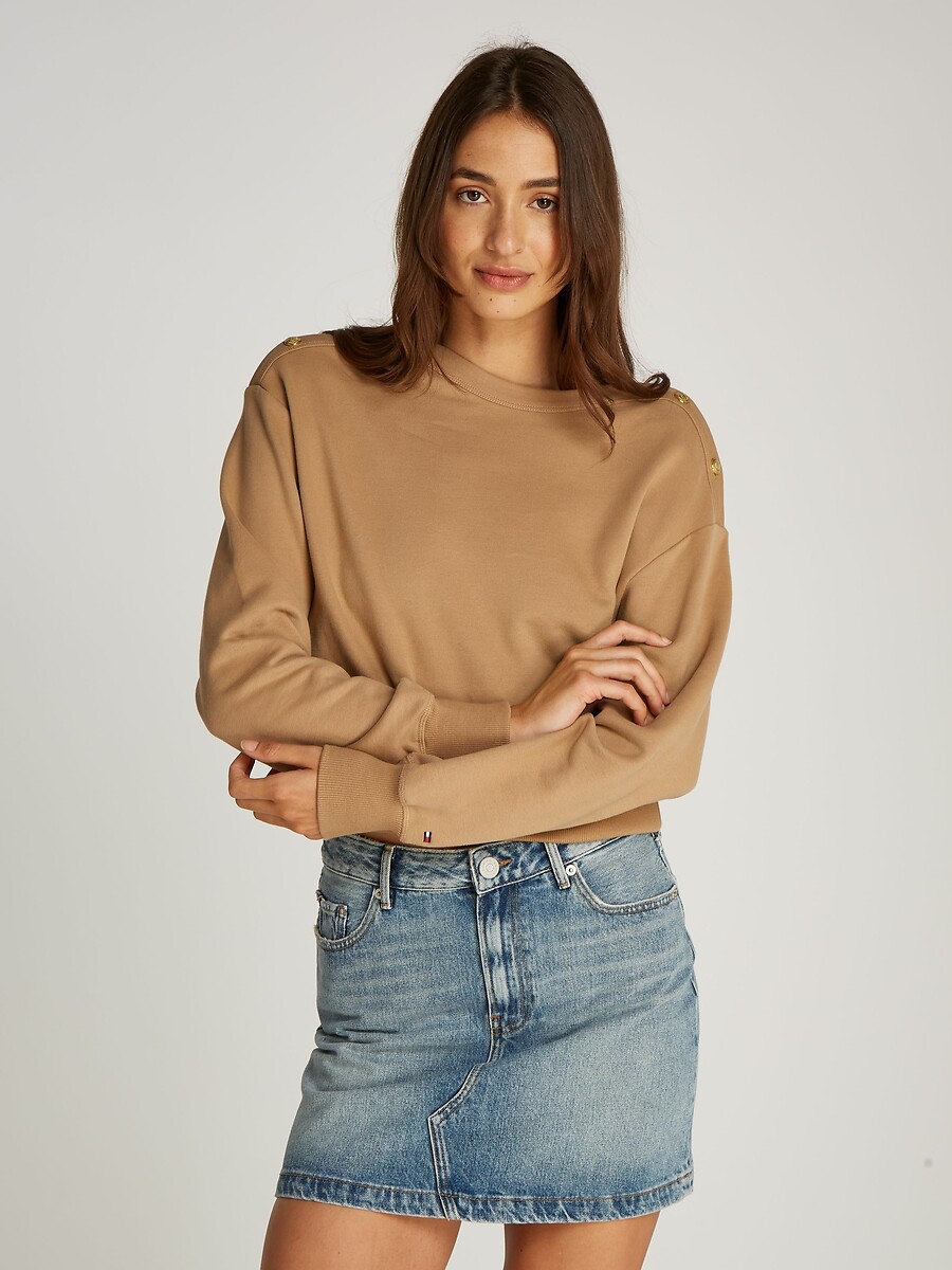 TOMMY HILFIGER<br>Suéter listrado de gola redonda
