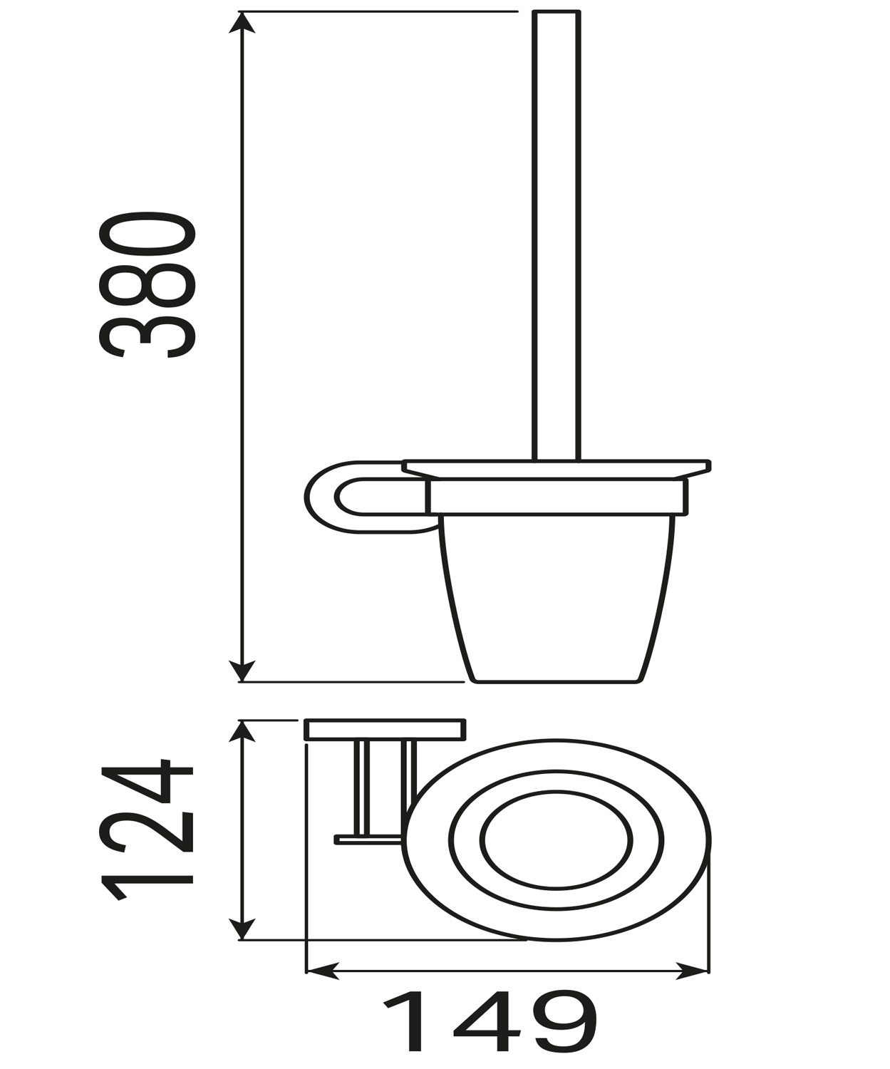 Haceka Gio toiletborstel set chroom