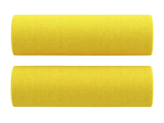 Ensemble de canapés 2 pièces avec coussins jaune clair tissu