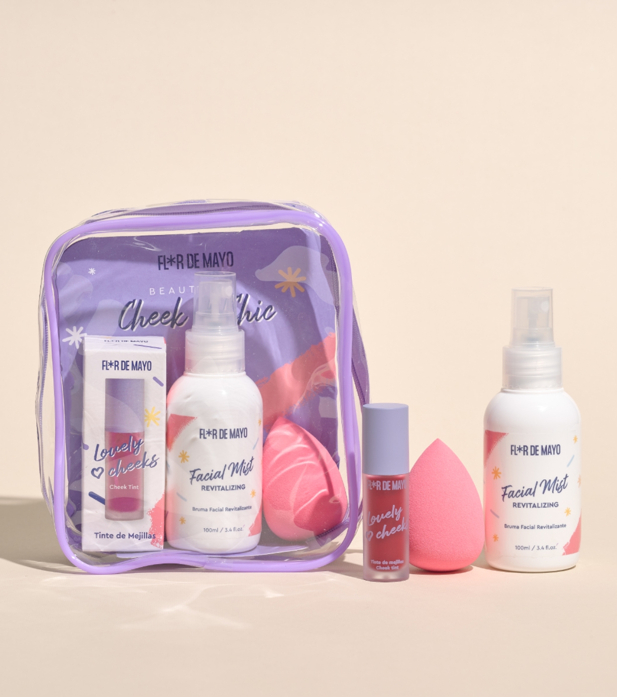 Flor de Mayo - Conjunto de rosto radiante Cheek & Chic