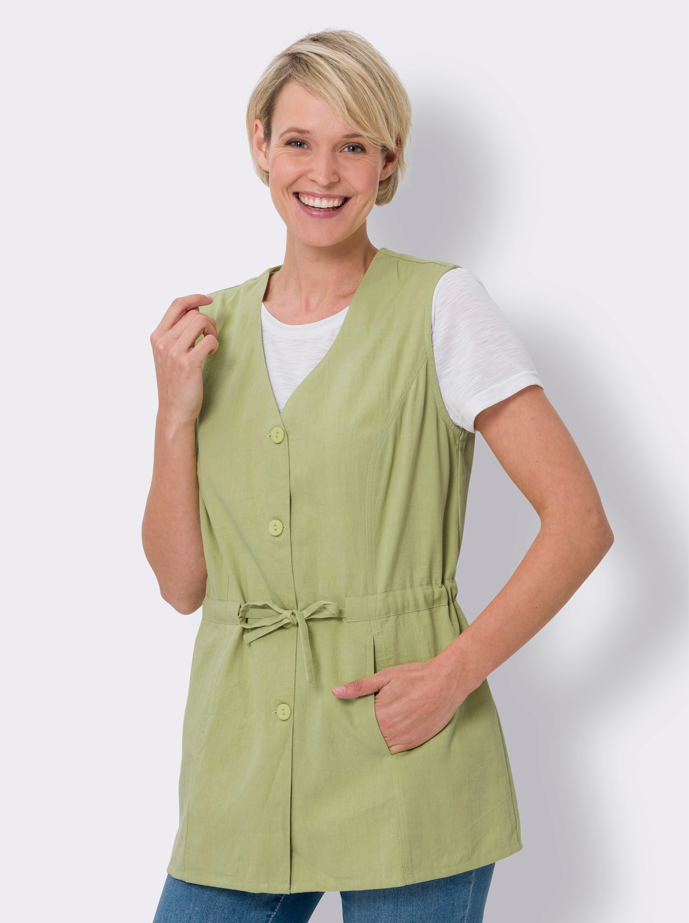 Longweste in Jeans-Optik