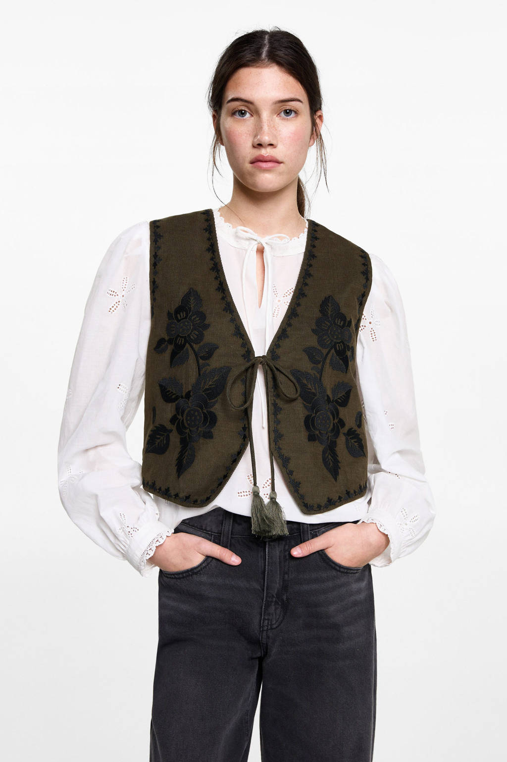 MANGO TEEN gilet groen