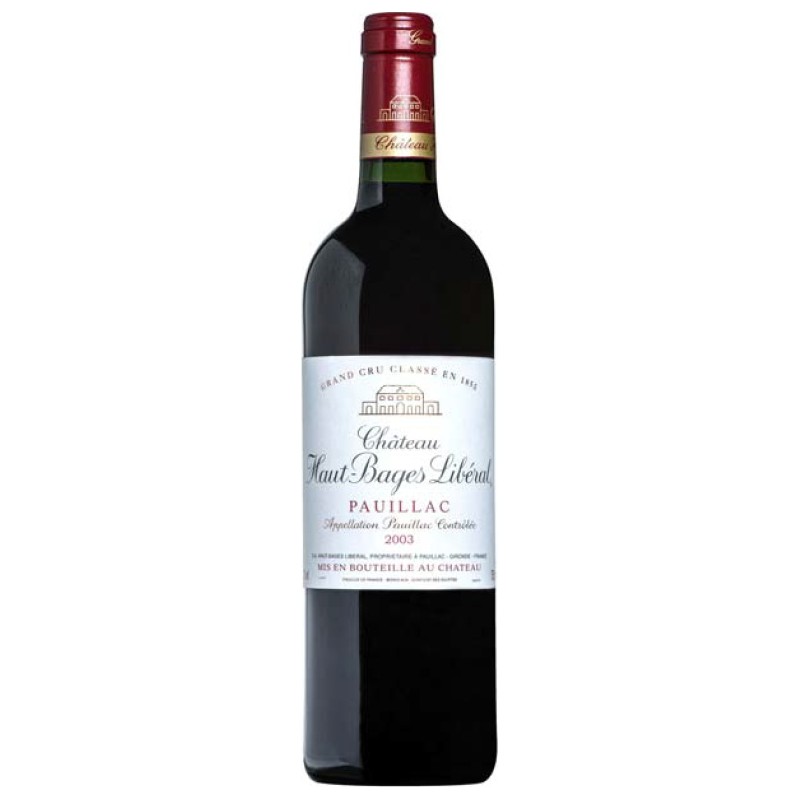 Château HAUT BAGES LIBERAL 2003 - Pauillac - 5ème Cru Classé - par Caisse bois de 12 bouteilles 75 cl