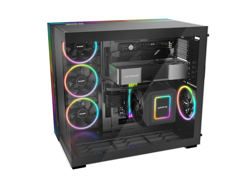 be quiet! PC-Gehäuse Light Base 900 FX Schwarz Vielseitig einsetzbarer Midi-Tower mit Sichtfenster