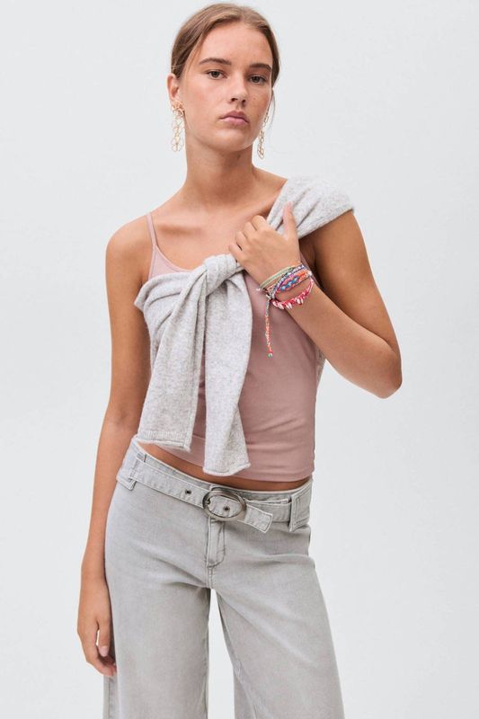 MANGO TEEN - Wide Leg Jeans - Grijs Denim
