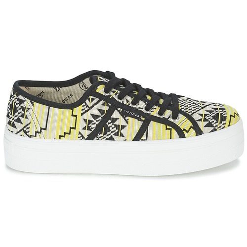 Victoria - BASKET ETNICO PLATAFORMA - Noir / Jaune